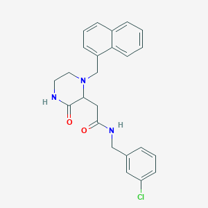 N-[(3-chlorophenyl)methyl]-2-[1-(naphthalen-1-ylmethyl)-3-oxopiperazin-2-yl]acetamide