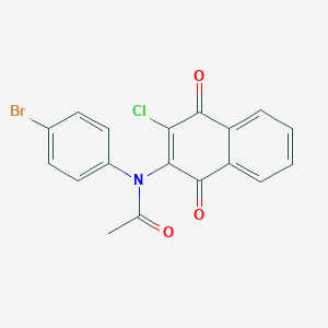 molecular formula C18H11BrClNO3 B6110161 N-(4-bromophenyl)-N-(3-chloro-1,4-dioxonaphthalen-2-yl)acetamide 