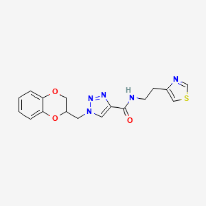 1-(2,3-dihydro-1,4-benzodioxin-2-ylmethyl)-N-[2-(1,3-thiazol-4-yl)ethyl]-1H-1,2,3-triazole-4-carboxamide