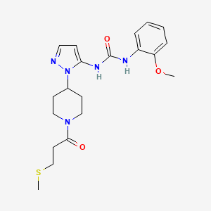 molecular formula C20H27N5O3S B6110197 N-(2-methoxyphenyl)-N'-(1-{1-[3-(methylthio)propanoyl]-4-piperidinyl}-1H-pyrazol-5-yl)urea 