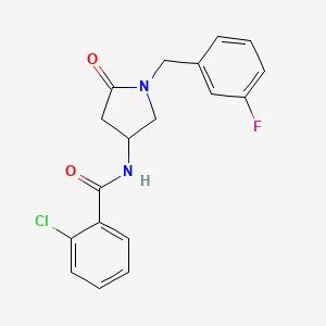 2-chloro-N-[1-(3-fluorobenzyl)-5-oxo-3-pyrrolidinyl]benzamide