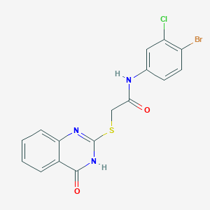 N-(4-bromo-3-chlorophenyl)-2-[(4-oxo-3,4-dihydro-2-quinazolinyl)thio]acetamide