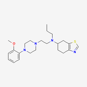 molecular formula C23H34N4OS B611022 N-[2-[4-(2-methoxyphenyl)piperazin-1-yl]ethyl]-N-propyl-4,5,6,7-tetrahydro-1,3-benzothiazol-6-amine CAS No. 1148156-63-1