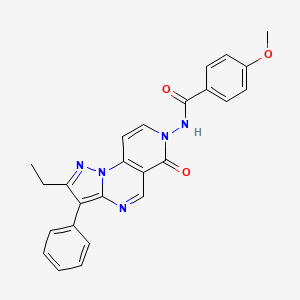 N-(2-ethyl-6-oxo-3-phenylpyrazolo[1,5-a]pyrido[3,4-e]pyrimidin-7(6H)-yl)-4-methoxybenzamide