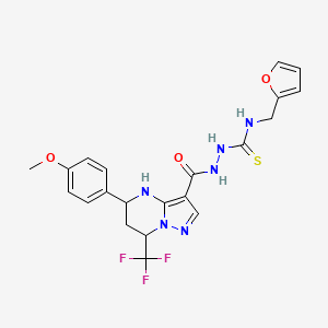 N~1~-(2-FURYLMETHYL)-2-{[5-(4-METHOXYPHENYL)-7-(TRIFLUOROMETHYL)-4,5,6,7-TETRAHYDROPYRAZOLO[1,5-A]PYRIMIDIN-3-YL]CARBONYL}-1-HYDRAZINECARBOTHIOAMIDE