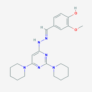 4-[(E)-{2-[2,6-di(piperidin-1-yl)pyrimidin-4-yl]hydrazinylidene}methyl]-2-methoxyphenol