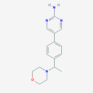 molecular formula C16H20N4O B6110299 5-[4-(1-morpholin-4-ylethyl)phenyl]pyrimidin-2-amine 