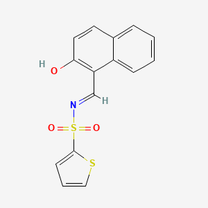 molecular formula C15H11NO3S2 B611030 (E)-N-((2-hydroxynaphthalen-1-yl)methylene)thiophene-2-sulfonamide CAS No. 307543-71-1