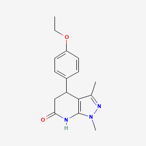 molecular formula C16H19N3O2 B6110317 4-(4-ethoxyphenyl)-1,3-dimethyl-1,4,5,7-tetrahydro-6H-pyrazolo[3,4-b]pyridin-6-one 