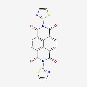 molecular formula C20H8N4O4S2 B6110324 6,13-Bis(1,3-thiazol-2-yl)-6,13-diazatetracyclo[6.6.2.04,16.011,15]hexadeca-1(15),2,4(16),8,10-pentaene-5,7,12,14-tetrone 