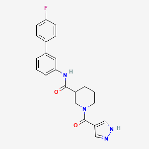 molecular formula C22H21FN4O2 B6110342 N-[3-(4-fluorophenyl)phenyl]-1-(1H-pyrazole-4-carbonyl)piperidine-3-carboxamide 