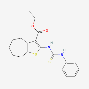 ethyl 2-[(phenylcarbamothioyl)amino]-5,6,7,8-tetrahydro-4H-cyclohepta[b]thiophene-3-carboxylate