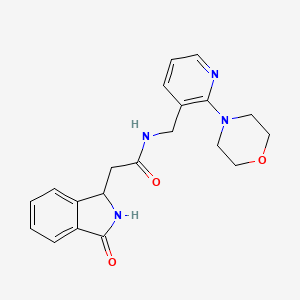 molecular formula C20H22N4O3 B6110353 N-{[2-(4-morpholinyl)-3-pyridinyl]methyl}-2-(3-oxo-2,3-dihydro-1H-isoindol-1-yl)acetamide 