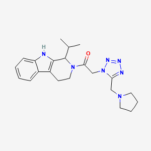 molecular formula C22H29N7O B6110360 1-isopropyl-2-{[5-(1-pyrrolidinylmethyl)-1H-tetrazol-1-yl]acetyl}-2,3,4,9-tetrahydro-1H-beta-carboline 