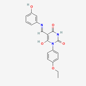 1-(4-Ethoxyphenyl)-6-hydroxy-5-[(3-hydroxyphenyl)iminomethyl]pyrimidine-2,4-dione