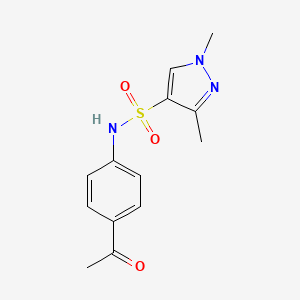 molecular formula C13H15N3O3S B6110369 N-(4-acetylphenyl)-1,3-dimethyl-1H-pyrazole-4-sulfonamide 