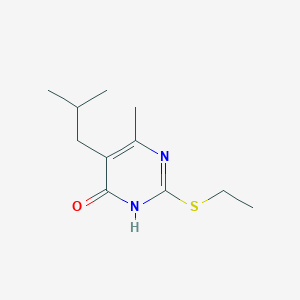 molecular formula C11H18N2OS B6110376 2-ethylsulfanyl-4-methyl-5-(2-methylpropyl)-1H-pyrimidin-6-one 