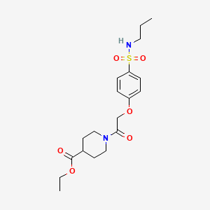 molecular formula C19H28N2O6S B6110390 ethyl 1-({4-[(propylamino)sulfonyl]phenoxy}acetyl)-4-piperidinecarboxylate 