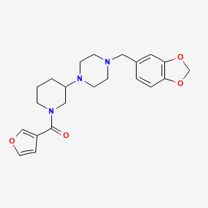 molecular formula C22H27N3O4 B6110414 1-(1,3-benzodioxol-5-ylmethyl)-4-[1-(3-furoyl)-3-piperidinyl]piperazine 