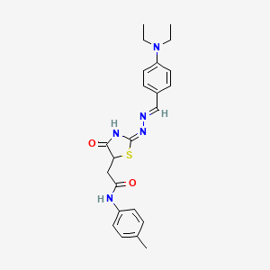 2-(2-{[4-(diethylamino)benzylidene]hydrazono}-4-oxo-1,3-thiazolidin-5-yl)-N-(4-methylphenyl)acetamide