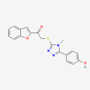 molecular formula C19H15N3O3S B6110519 1-(1-benzofuran-2-yl)-2-{[5-(4-hydroxyphenyl)-4-methyl-4H-1,2,4-triazol-3-yl]thio}ethanone 