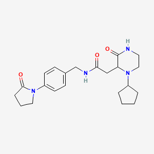 2-(1-cyclopentyl-3-oxo-2-piperazinyl)-N-[4-(2-oxo-1-pyrrolidinyl)benzyl]acetamide