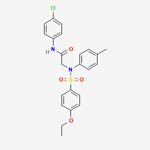 molecular formula C23H23ClN2O4S B6110540 N~1~-(4-chlorophenyl)-N~2~-[(4-ethoxyphenyl)sulfonyl]-N~2~-(4-methylphenyl)glycinamide 