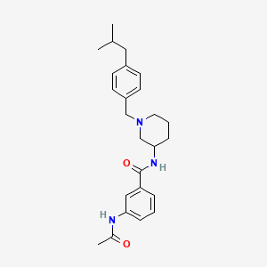 molecular formula C25H33N3O2 B6110552 3-acetamido-N-[1-[[4-(2-methylpropyl)phenyl]methyl]piperidin-3-yl]benzamide 