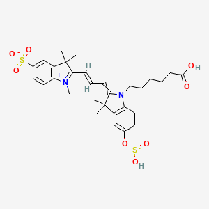 molecular formula C30H35KN2O8S2 B611057 Sulfo Cy3 Carboxylic acids(methyl) CAS No. 1121756-11-3