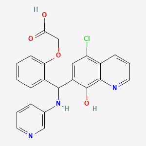 molecular formula C23H18ClN3O4 B6110577 {2-[(5-chloro-8-hydroxy-7-quinolinyl)(3-pyridinylamino)methyl]phenoxy}acetic acid 