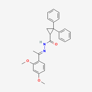 molecular formula C26H26N2O3 B6110582 N'-[1-(2,4-dimethoxyphenyl)ethylidene]-2,2-diphenylcyclopropanecarbohydrazide 