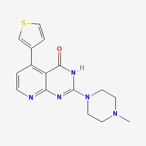 molecular formula C16H17N5OS B6110584 2-(4-methyl-1-piperazinyl)-5-(3-thienyl)pyrido[2,3-d]pyrimidin-4(3H)-one 