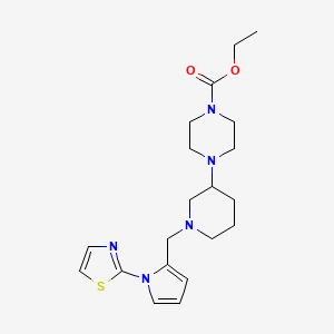 ethyl 4-(1-{[1-(1,3-thiazol-2-yl)-1H-pyrrol-2-yl]methyl}-3-piperidinyl)-1-piperazinecarboxylate