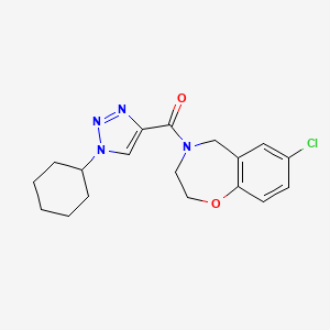 molecular formula C18H21ClN4O2 B6110595 (7-chloro-3,5-dihydro-2H-1,4-benzoxazepin-4-yl)-(1-cyclohexyltriazol-4-yl)methanone 