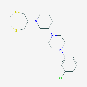 molecular formula C20H30ClN3S2 B6110612 1-(3-chlorophenyl)-4-[1-(1,4-dithiepan-6-yl)-3-piperidinyl]piperazine 