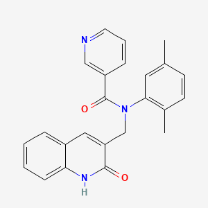 molecular formula C24H21N3O2 B6110628 N-(2,5-dimethylphenyl)-N-[(2-hydroxy-3-quinolinyl)methyl]nicotinamide 