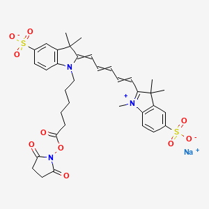 molecular formula C36H40N3NaO10S2 B611066 Sulfo-Cyanine 5 NHS Ester CAS No. 2230212-27-6
