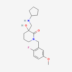 molecular formula C19H27FN2O3 B6110661 3-[(cyclopentylamino)methyl]-1-(2-fluoro-5-methoxybenzyl)-3-hydroxy-2-piperidinone 