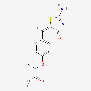 2-[4-[(E)-(2-amino-4-oxo-1,3-thiazol-5-ylidene)methyl]phenoxy]propanoic acid