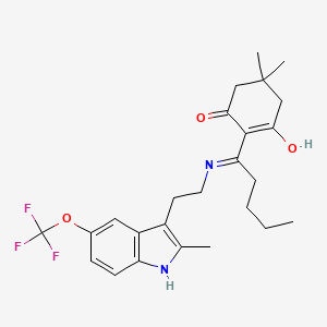 molecular formula C25H31F3N2O3 B6110686 5,5-dimethyl-2-[1-({2-[2-methyl-5-(trifluoromethoxy)-1H-indol-3-yl]ethyl}amino)pentylidene]cyclohexane-1,3-dione 