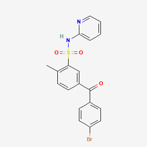 molecular formula C19H15BrN2O3S B6110688 5-(4-bromobenzoyl)-2-methyl-N-2-pyridinylbenzenesulfonamide 