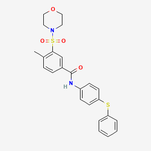 molecular formula C24H24N2O4S2 B6110699 4-Methyl-3-(morpholine-4-sulfonyl)-N-[4-(phenylsulfanyl)phenyl]benzamide 