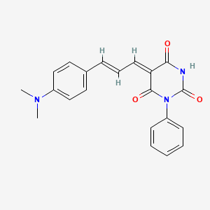 molecular formula C21H19N3O3 B6110707 5-{3-[4-(二甲氨基)苯基]-2-丙烯-1-亚甲基}-1-苯基-2,4,6(1H,3H,5H)-嘧啶三酮 