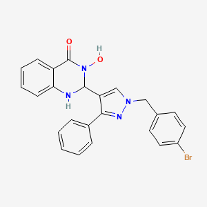 molecular formula C24H19BrN4O2 B6110735 2-[1-(4-bromobenzyl)-3-phenyl-1H-pyrazol-4-yl]-3-hydroxy-2,3-dihydro-4(1H)-quinazolinone 