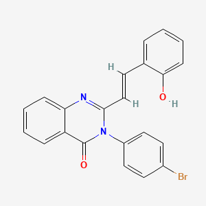 molecular formula C22H15BrN2O2 B6110769 3-(4-BROMOPHENYL)-2-[(1E)-2-(2-HYDROXYPHENYL)ETHENYL]-3,4-DIHYDROQUINAZOLIN-4-ONE 