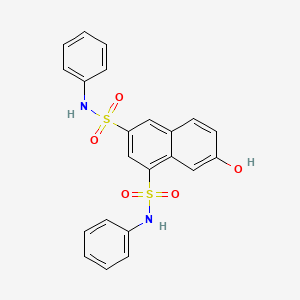 molecular formula C22H18N2O5S2 B6110785 7-hydroxy-1-N,3-N-diphenylnaphthalene-1,3-disulfonamide 