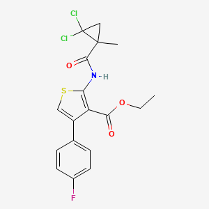 molecular formula C18H16Cl2FNO3S B6110805 Ethyl 2-{[(2,2-dichloro-1-methylcyclopropyl)carbonyl]amino}-4-(4-fluorophenyl)thiophene-3-carboxylate 