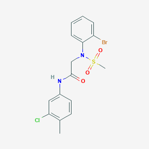 molecular formula C16H16BrClN2O3S B6110814 N~2~-(2-bromophenyl)-N~1~-(3-chloro-4-methylphenyl)-N~2~-(methylsulfonyl)glycinamide 