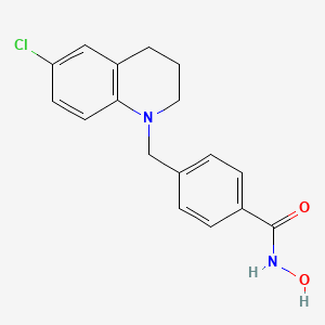 molecular formula C17H17ClN2O2 B611082 4-((6-氯-3,4-二氢喹啉-1(2H)-基)甲基)-N-羟基苯甲酰胺 CAS No. 2126744-35-0