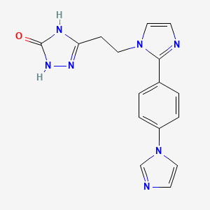 molecular formula C16H15N7O B6110820 5-(2-{2-[4-(1H-imidazol-1-yl)phenyl]-1H-imidazol-1-yl}ethyl)-2,4-dihydro-3H-1,2,4-triazol-3-one 